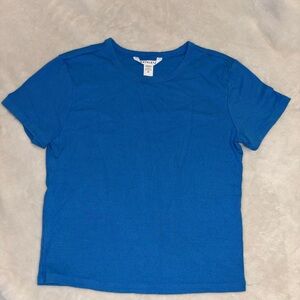 Athleta Vibrant Blue Ribbed Crewneck Tee